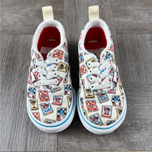Vans x (Where’s Waldo?) Postage Toddler Size 6.5 Sneakers Shoes All Over Print - Picture 4 of 14